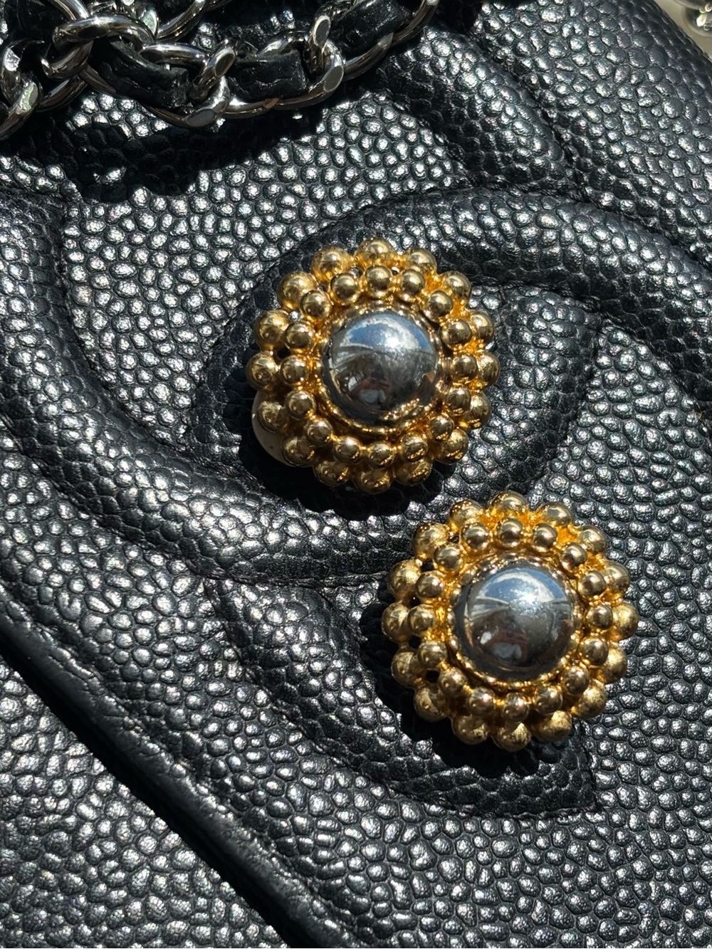 Vintage Givenchy Paris Clip-On Earrings Gold Silver Tone Signed Old Money 90s